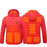 Winter Heated Jacket – USB Electric Heating Vest Thermal Cotton Zip-Up Coat - Red Zone8 / M - Jackets