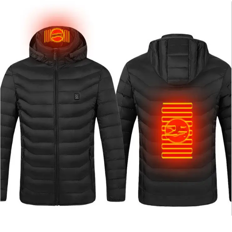 Winter Heated Jacket – USB Electric Heating Vest Thermal Cotton Zip-Up Coat - Black Zone2 / S - Jackets