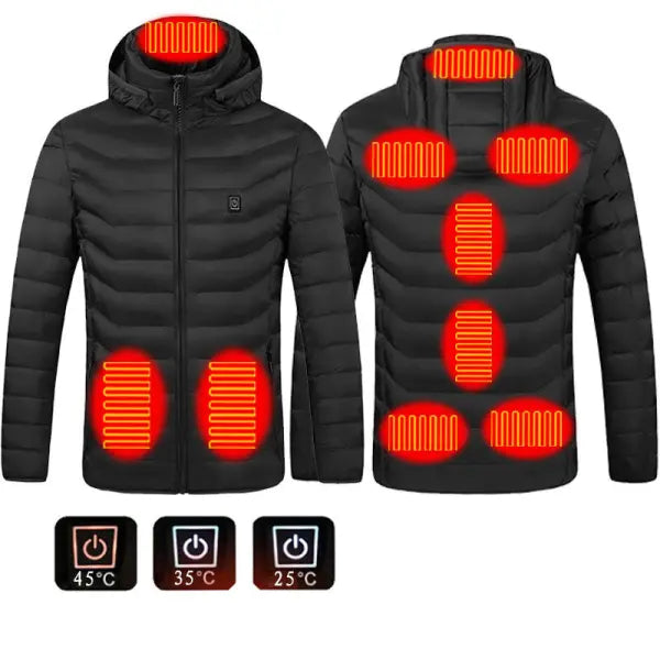 Winter Heated Jacket – USB Electric Heating Vest Thermal Cotton Zip-Up Coat - Jackets