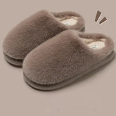 Women’s Winter Faux Fur Slippers – Cozy Plush Indoor House Shoes with Thick Slip-Resistant Sole - Khaki / 40-41