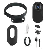 Wireless pet collar camera with mounting accessories and charging cable for monitoring pet’s activities