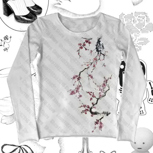 Y2K Graphic Women’s T-Shirt - Kawaii Harajuku Aesthetic Top for 90s Vintage & Goth Emo Fashion - WHITE / M