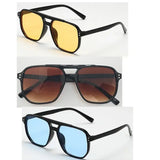 Women Men Square Sun Glasses Retro Polygon Sunglasses Female Black Vintage Fashion Ladies Sunglasses Double Beam