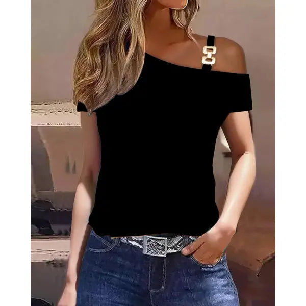 Geometric Pattern Polyester Jersey Short Sleeve Women T Shirt