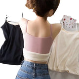 Women Winter Warm Underwear Solid Color Thermal Casual Nightwear Sexy Elasticity Female Thin Velvet T-shirt Sleeveless