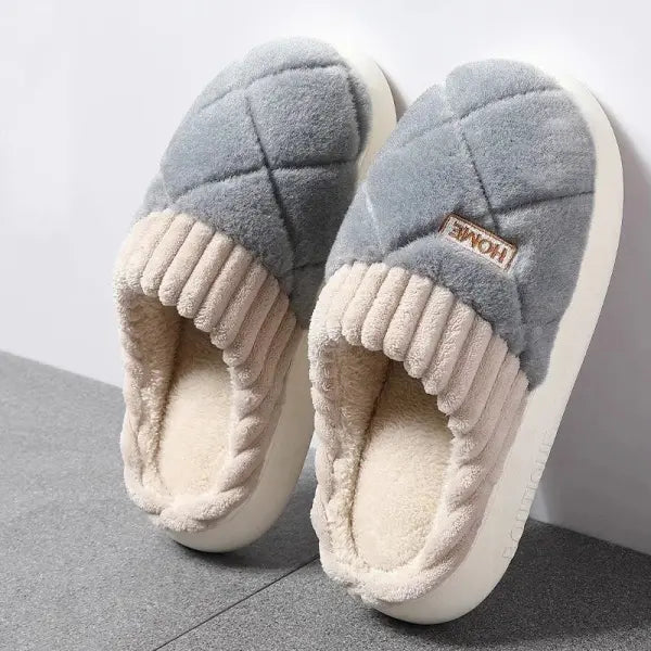 Women’s Indoor Winter Casual Home Slippers with Soft EVA Insole - WHITE / 40-41