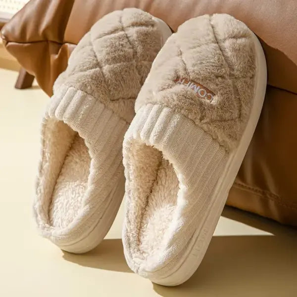 Women’s Indoor Winter Casual Home Slippers with Soft EVA Insole - WHITE / 40-41