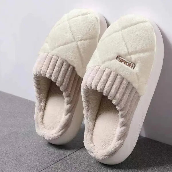 Women’s Indoor Winter Casual Home Slippers with Soft EVA Insole - WHITE / 40-41