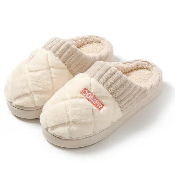 Women’s Indoor Winter Casual Home Slippers with Soft EVA Insole - WHITE / 40-41