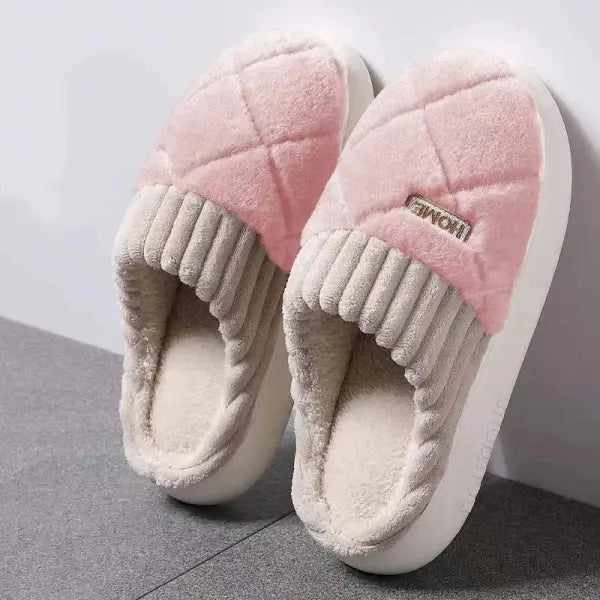 Women’s Indoor Winter Casual Home Slippers with Soft EVA Insole - WHITE / 40-41