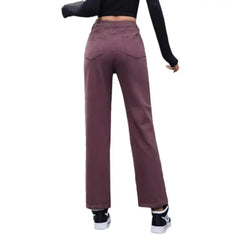 Women’s Denim Trousers in High Waist Retro Fashion Style - Himpall