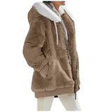 Women’s Polyester Hooded Autumn Winter Jacket - Khaki / S
