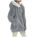 Women’s Polyester Hooded Autumn Winter Jacket - Light Grey / S
