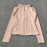 Womens Polyester Spandex Jacket Full Sleeve Knit Autumn - Pink / L