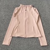 Womens Polyester Spandex Jacket Full Sleeve Knit Autumn - Pink / L