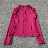Womens Polyester Spandex Jacket Full Sleeve Knit Autumn - Red / L
