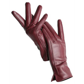 Women’s Sheepskin Leather Gloves – Warm Velvet-Lined Touchscreen Driving Gloves Winter Quality - Jujube Standard / 6.5