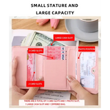 Women’s Short Embroidered Love Zero Wallet Zipper Buckle Large Capacity Card Bag Versatile Fashion Simple