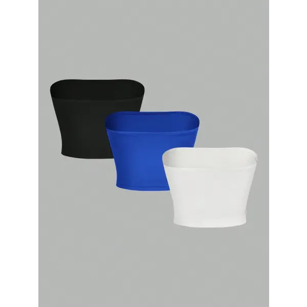 Women’s strapless vest sleeveless crop top lady’s flat mouthed navel wrapped chest top party outfit strapless vest