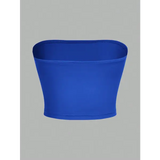 Women’s strapless vest sleeveless crop top lady’s flat mouthed navel wrapped chest top party outfit strapless vest