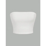 Women’s strapless vest sleeveless crop top lady’s flat mouthed navel wrapped chest top party outfit strapless vest