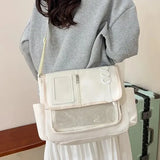 Y2K Japanese transparent itabag shoulder bag with DIY badge display