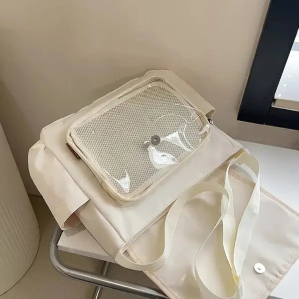 Y2K Japanese transparent itabag shoulder bag with DIY badge display