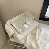 Y2K Japanese transparent itabag shoulder bag with DIY badge display