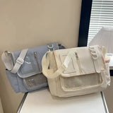 Y2K Japanese transparent itabag shoulder bag with DIY badge display