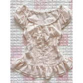 Y2K Pink Coquette Lace Baby Tee - Cute Maiden Sweet Harajuku Slim Top & Vintage Chic Shirt