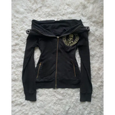 Women’s Y2K Skull Embroidered Zip Hoodie – Harajuku Gothic Slim Fit Graphic Hooded Jacket - 1 / XL