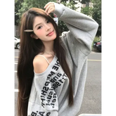 Women’s Y2K Oversized Long Sleeve T-Shirt - Sexy Print Streetwear Top & Korean Fashion Tee