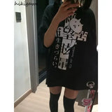 Y2K Women Clothing Cotton Cartoon Print Oversized T Shirt