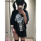 Y2K Women Clothing Cotton Cartoon Print Oversized T Shirt