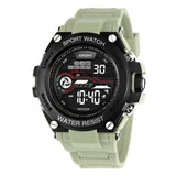 Men s Sports Watch LED Digital Alarm Clock Waterproof Silicone - Kahaki
