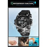 Men s Sports Watch LED Digital Alarm Clock Waterproof Silicone