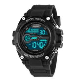 Men s Sports Watch LED Digital Alarm Clock Waterproof Silicone