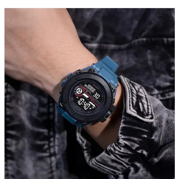 Men s Sports Watch LED Digital Alarm Clock Waterproof Silicone