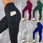 Yoga Fitness Women Leggings High Waist Tights with Pocket Gym Workout Running Stretchy Sexy Butt Liftting Casual Skinny