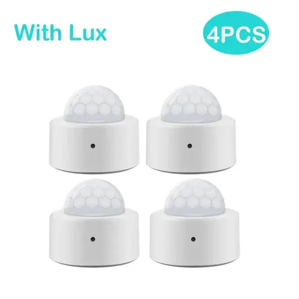 Zigbee Motion Detector for Advanced Smart Home Security - With Lux 4pcs