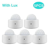 Zigbee Motion Detector for Advanced Smart Home Security - With Lux 5pcs