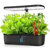 Full Spectrum Led Grow Light Intelligent Hydroponic Planter Vegetable Planting Machine - 12 Hole Black / AU