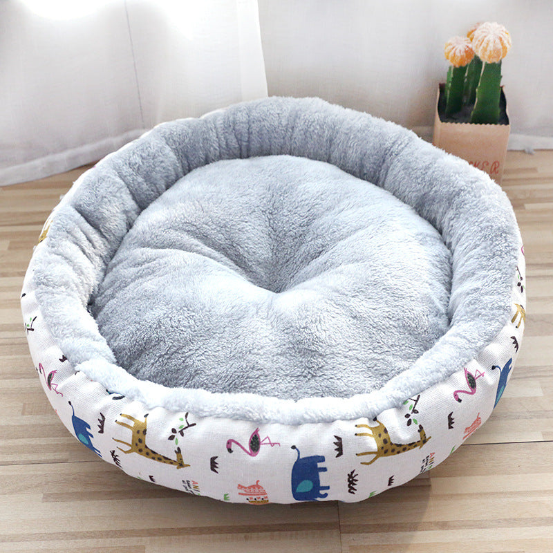 Dog And Cat Litter Padded With Round Cotton - Beige / L
