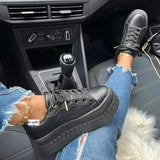 Round Toe Patent Leather Flat Sneakers with Durable Rubber Material - Black / Size37