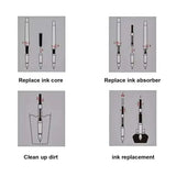 1-100Pcs/Set Retro Metal Fountain Pen Replaceable Ink Elegant Gift for Writing Stationery Office School Supplies