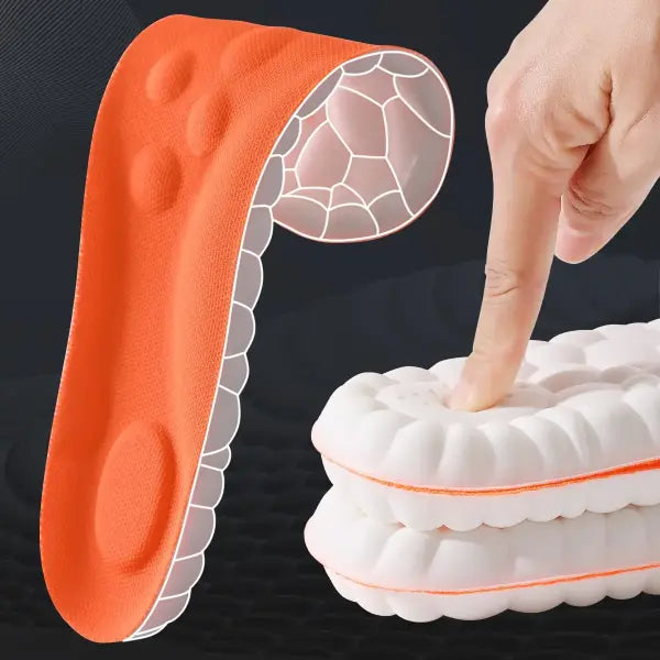 Latex Sport Insoles Arch Support Breathable Shock Absorption Shoe Pads - 1pair-Orange / EU37-38