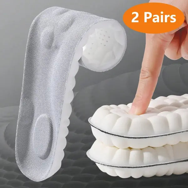 Latex Sport Insoles Arch Support Breathable Shock Absorption Shoe Pads - 2pairs-Grey / EU35-36