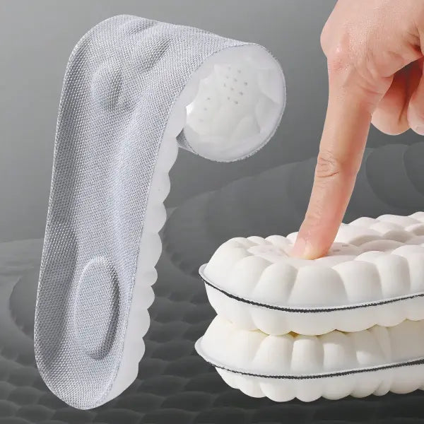 Latex Sport Insoles Arch Support Breathable Shock Absorption Shoe Pads - 1pair-Grey / EU45-46