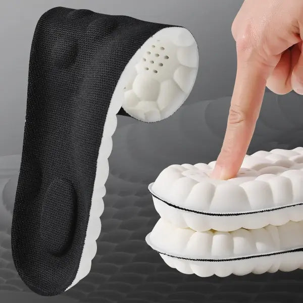 Latex Sport Insoles Arch Support Breathable Shock Absorption Shoe Pads - 1pair-Black / EU41-42