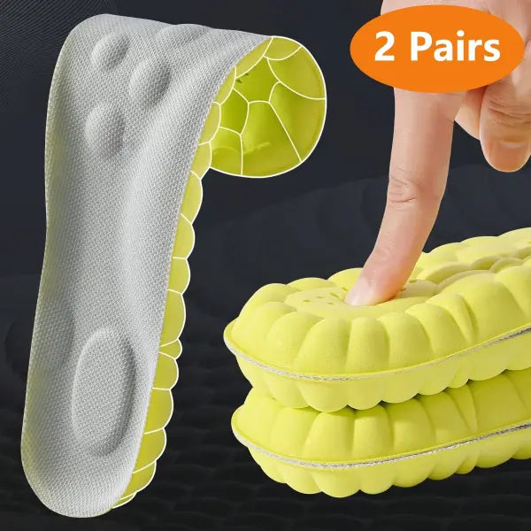 Latex Sport Insoles Arch Support Breathable Shock Absorption Shoe Pads - 2pairs-Green / EU39-40